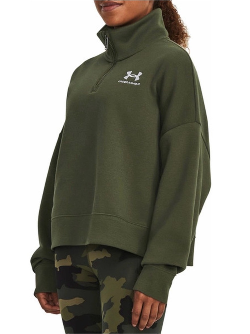 Under Armour Olive Green Quarter Zip Pullover Fleece